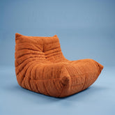 Orange Corduroy Low Profile Accent Chair
