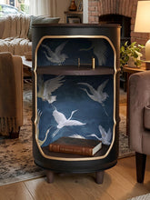 Oil Barrel Drum Cabinet Bedside Table Nightstand Minibar Side End Table Black