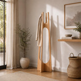 Modern Wooden Coat Rack | Scandinavian Freestanding Coat Stand | Birch Plywood Hall Tree | Minimal Entryway Organizer