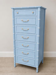 Thomasville Allegro Faux Bamboo Tall 7-Drawer Dresser: Hollywood Regency Palm Beach Style