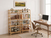 4 Tier Bamboo Ladder Shelf, Freestanding Plant Stand, Bathroom Storage (Natural)