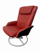 Vintage 1999 IKEA Red Vinyl Swivel Lounge Chair