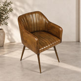 Vintage Leather Armchair – Mid-Century Modern Accent Chair, Handcrafted Leather Lounge Chair