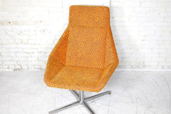 Atomic Star Trek Style Orange Swivel Armchair with Tall Back by Arcadia Chairs