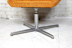 Atomic Star Trek Style Orange Swivel Armchair with Tall Back by Arcadia Chairs