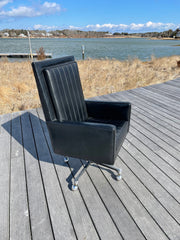 Vintage Executive Swivel Desk Chair Designed by Milo Baughman for Thayer Coggin, Mid Century Modern Desk Chair, Black Rolling Office Chair