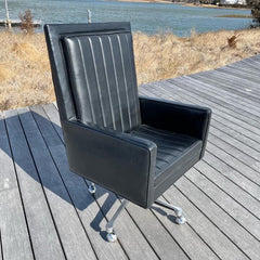 Vintage Executive Swivel Desk Chair Designed by Milo Baughman for Thayer Coggin, Mid Century Modern Desk Chair, Black Rolling Office Chair