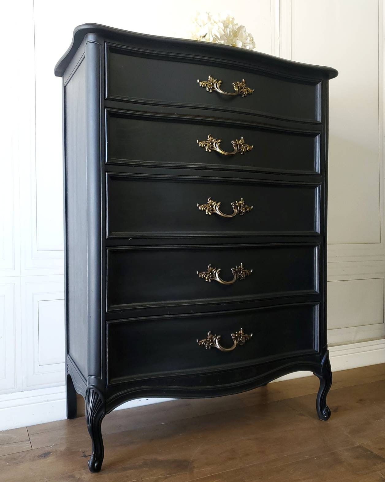 Dixie Matte Black Highboy Chest Dresser