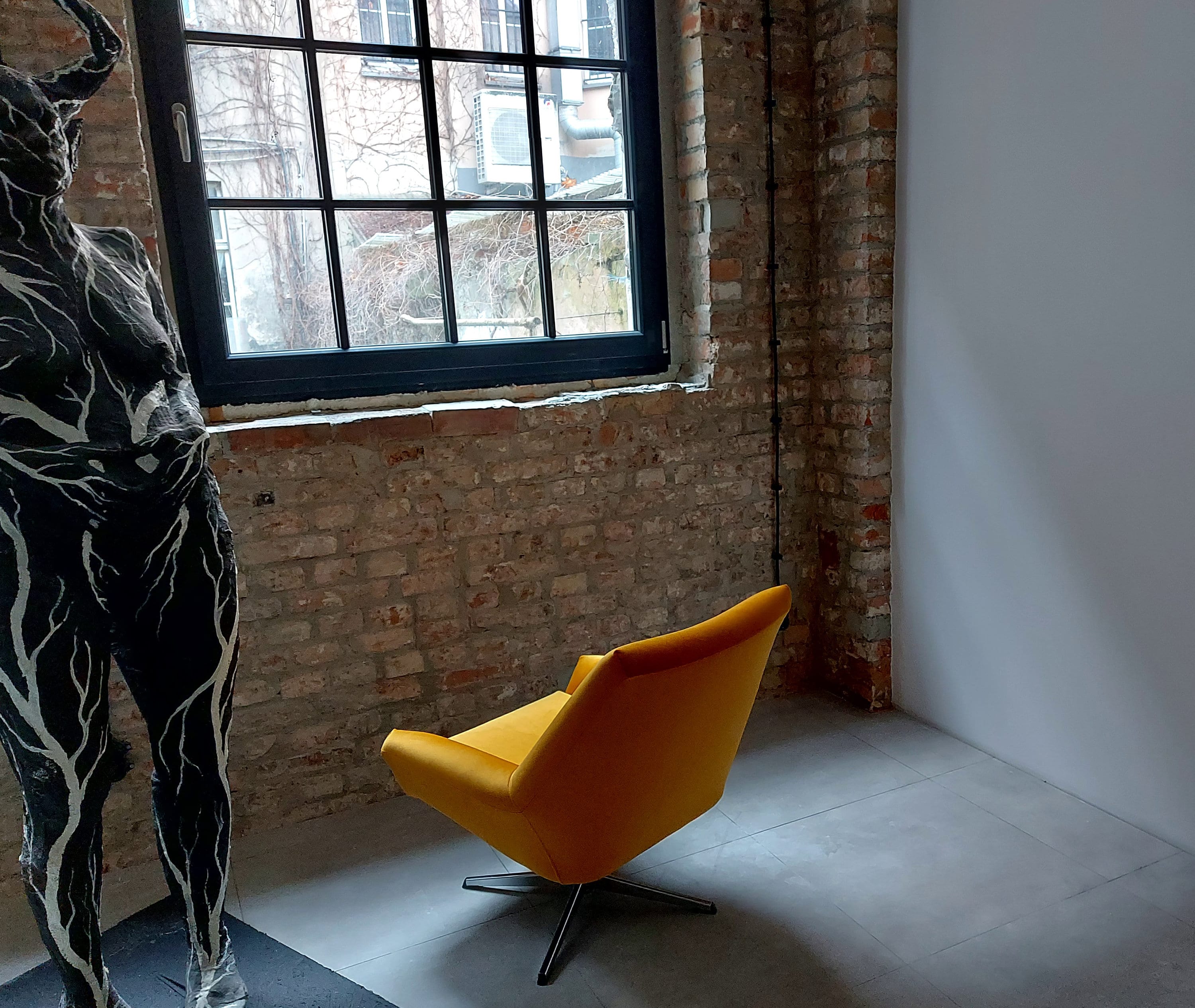 Golden Yellow Swivel Club Chair