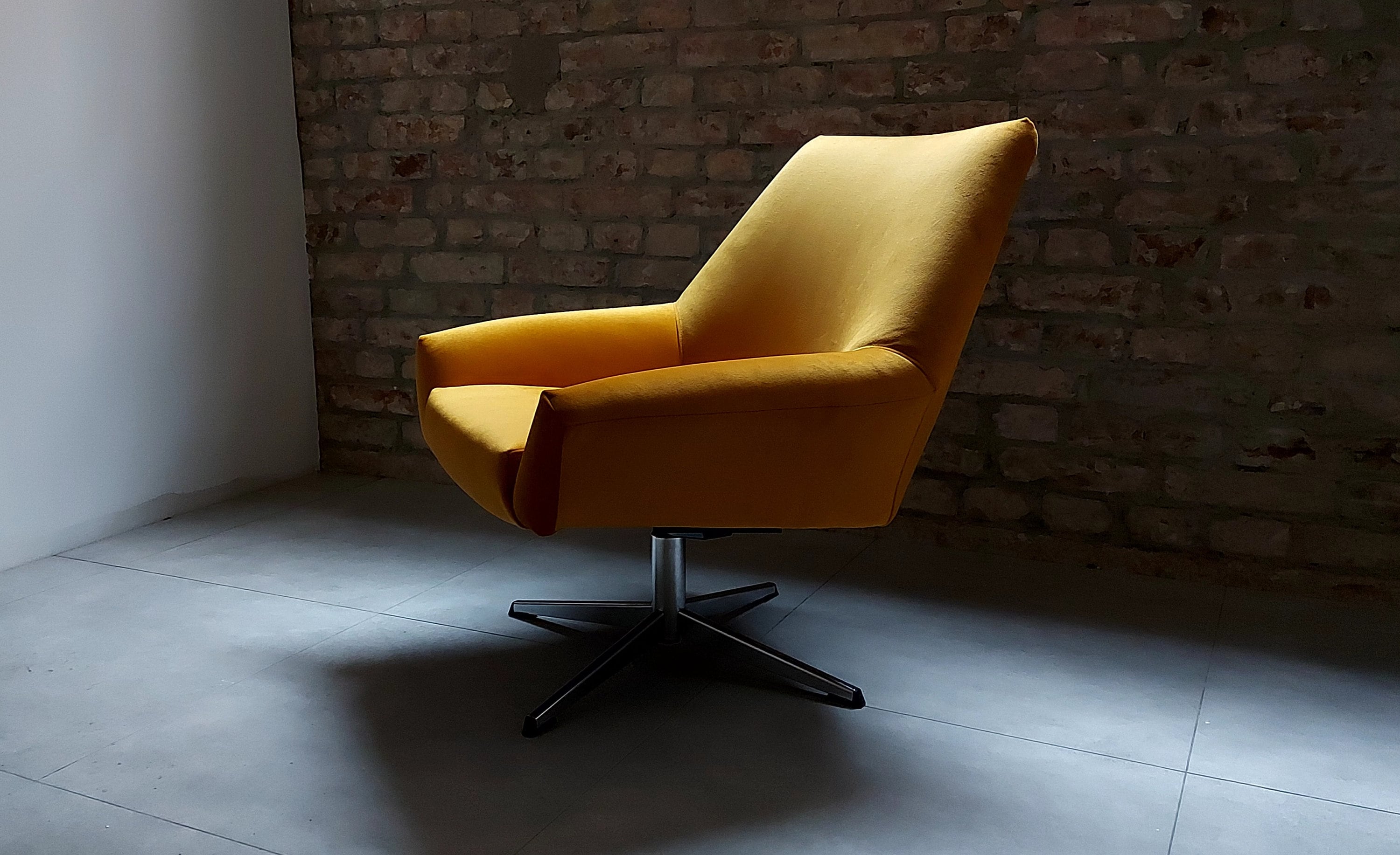 Golden Yellow Swivel Club Chair