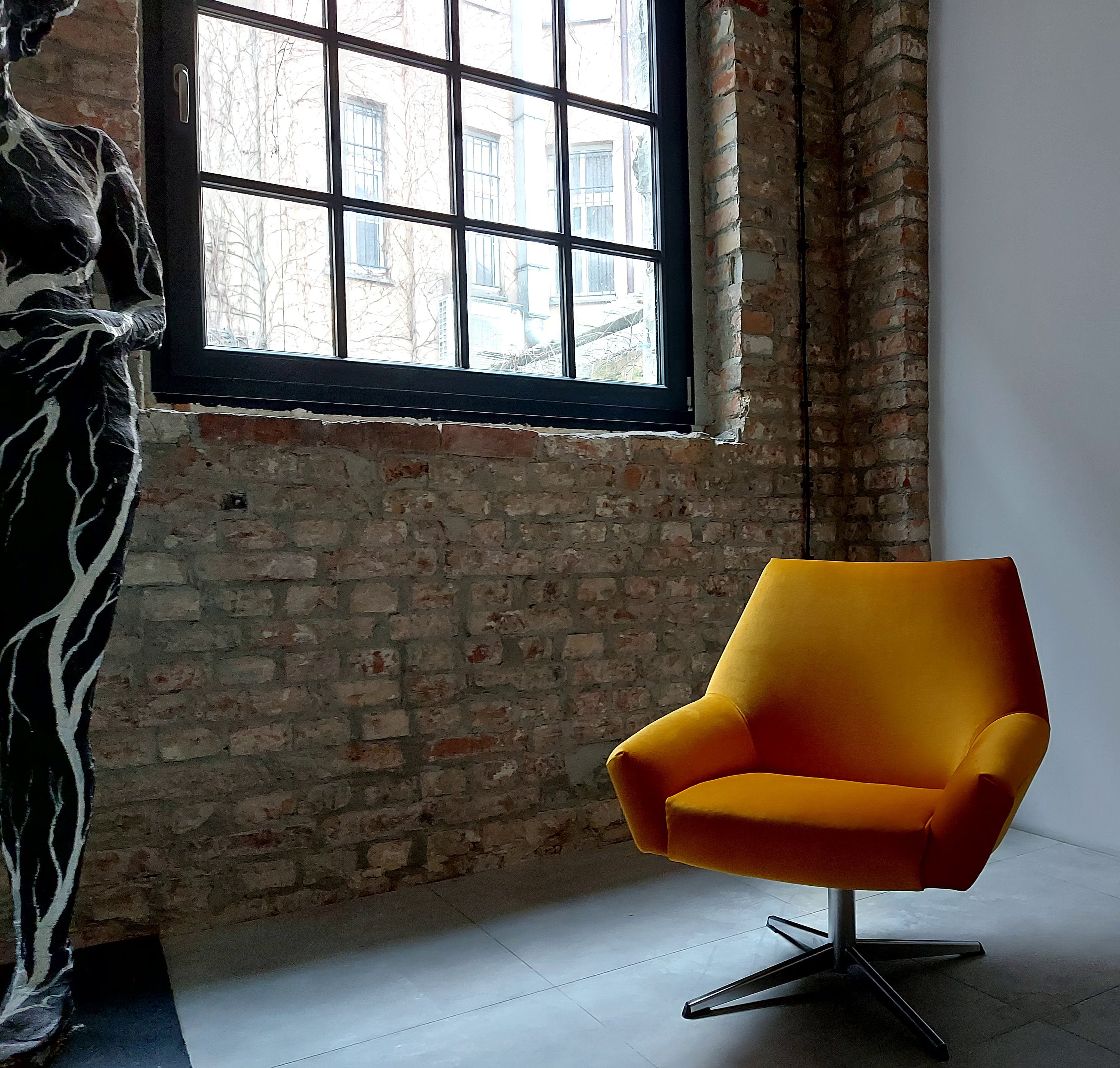 Golden Yellow Swivel Club Chair