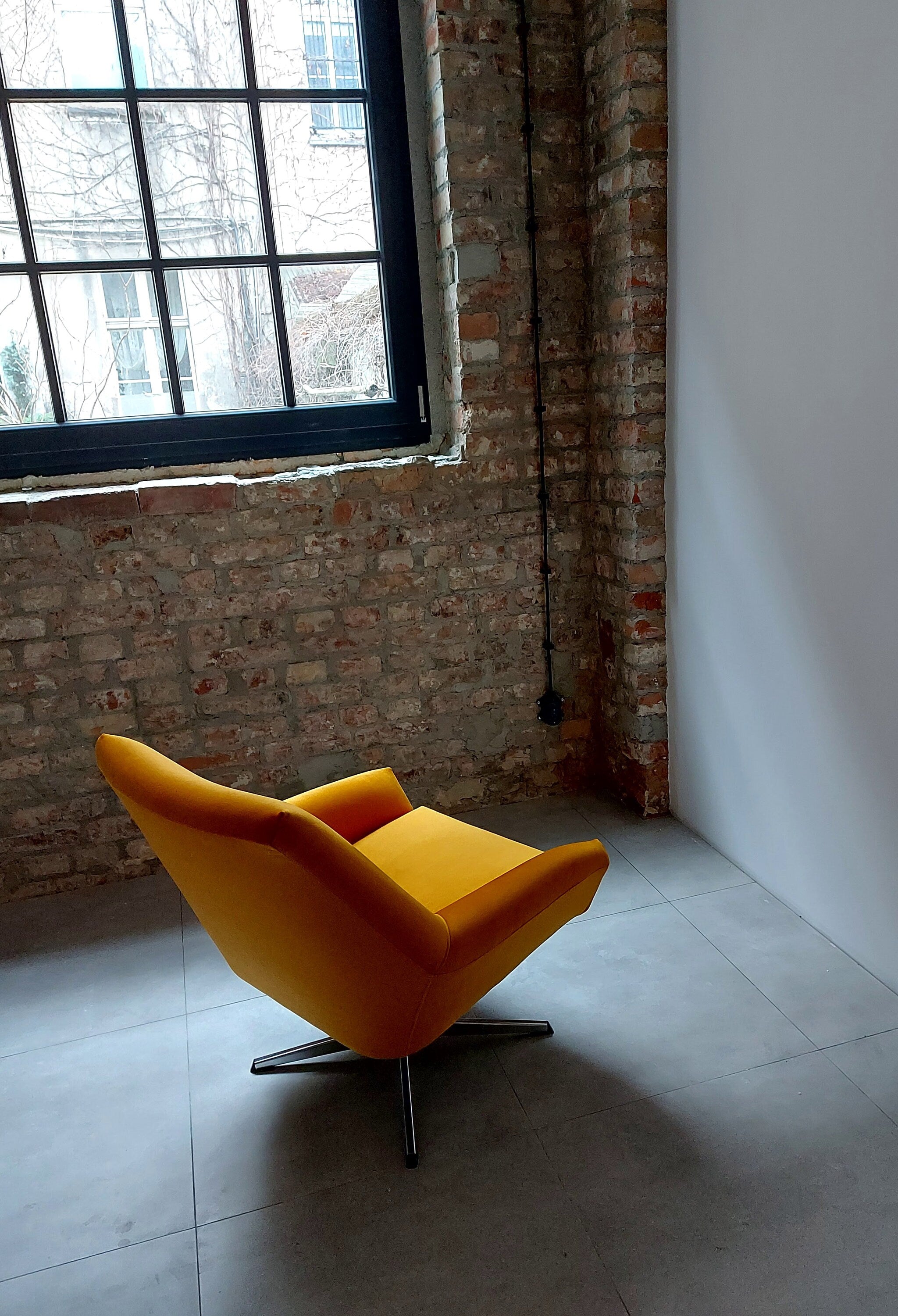 Golden Yellow Swivel Club Chair