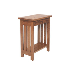 Oak End Table, Narrow Mission Style Plant Stand