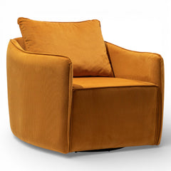 WILEY Swivel Accent Chair Plush Burnt Orange Performance Fabric Club Chair with 360 Degree Swivel Base