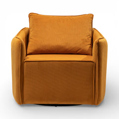 WILEY Swivel Accent Chair Plush Burnt Orange Performance Fabric Club Chair with 360 Degree Swivel Base