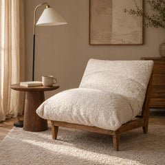 Ivory Bouclé Bean Bag Sac Chair