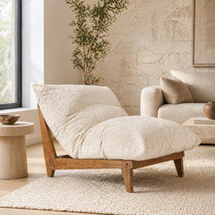 Ivory Bouclé Bean Bag Sac Chair