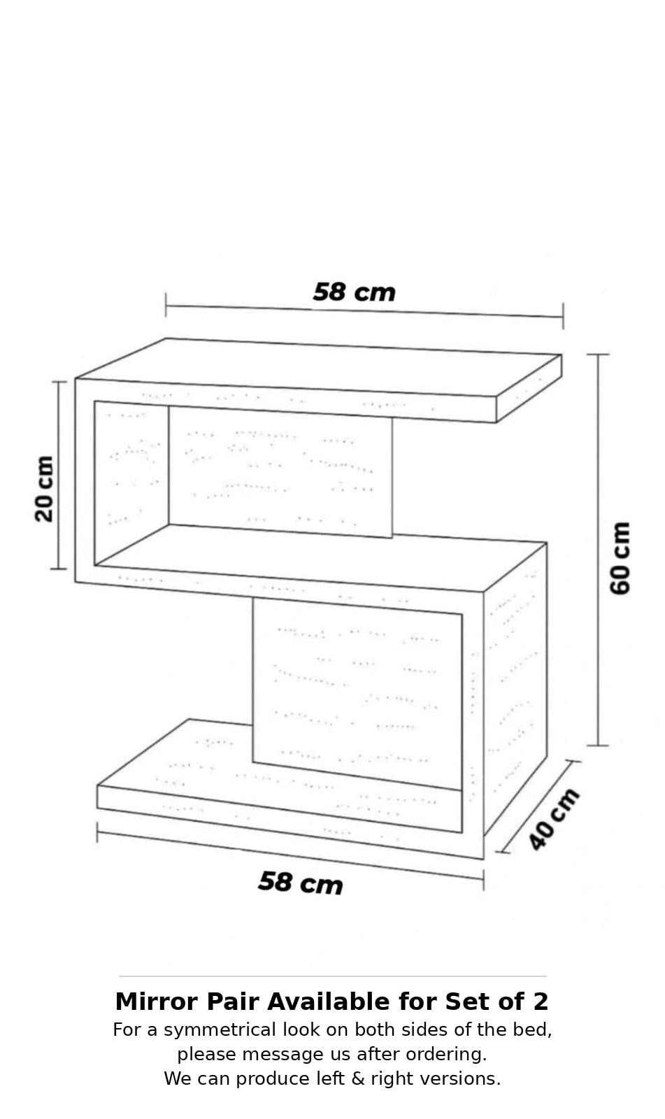 Travertine Side Table – Modern Minimalist Nightstand – Stone Look Bedside Table – Scandinavian Bedroom Furniture