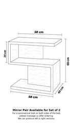 Travertine Side Table – Modern Minimalist Nightstand – Stone Look Bedside Table – Scandinavian Bedroom Furniture