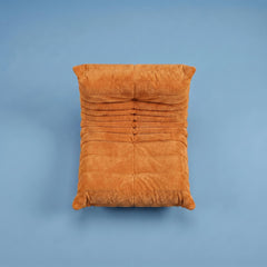 Orange Corduroy Low Profile Accent Chair