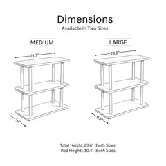 Narrow Solid Wood 3 Tier End Side Table, Space Saving Slim Book Organizer Storage Table for Small Spaces
