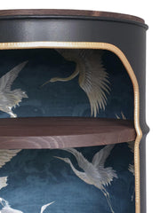 Oil Barrel Drum Cabinet Bedside Table Nightstand Minibar Side End Table Black