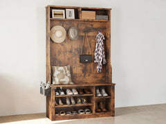 3-in-1 Entryway Hall Tree, Coat Rack, Bench, Shoe Storage, MDF Organization