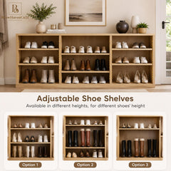 Entryway Hall Tree with Coat Hooks, Shoe Storage Bench, Shelves and Entryway Organizer Cabinet