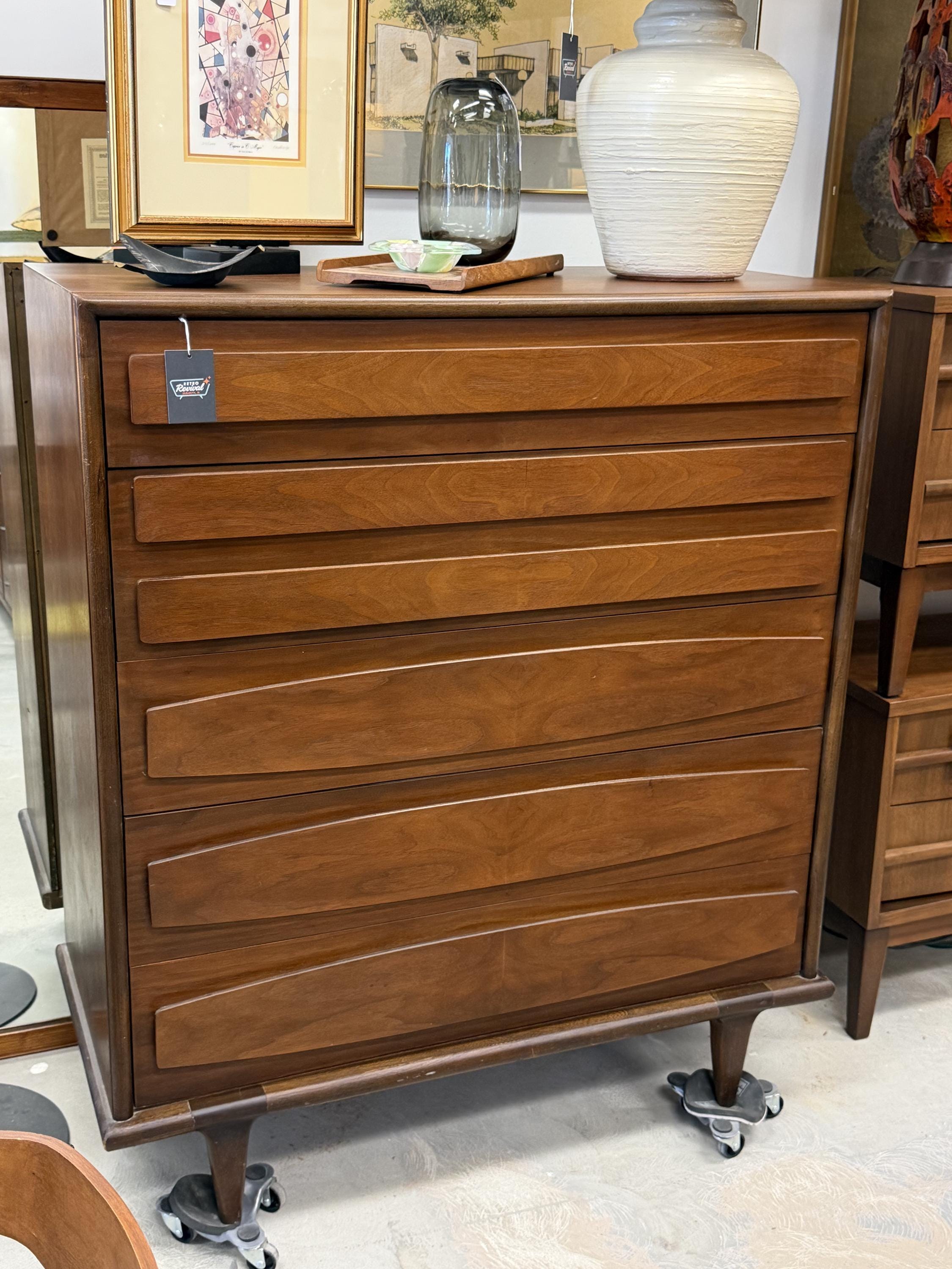 American of Martinsville Highboy Dresser Mid Century Modern Vintage