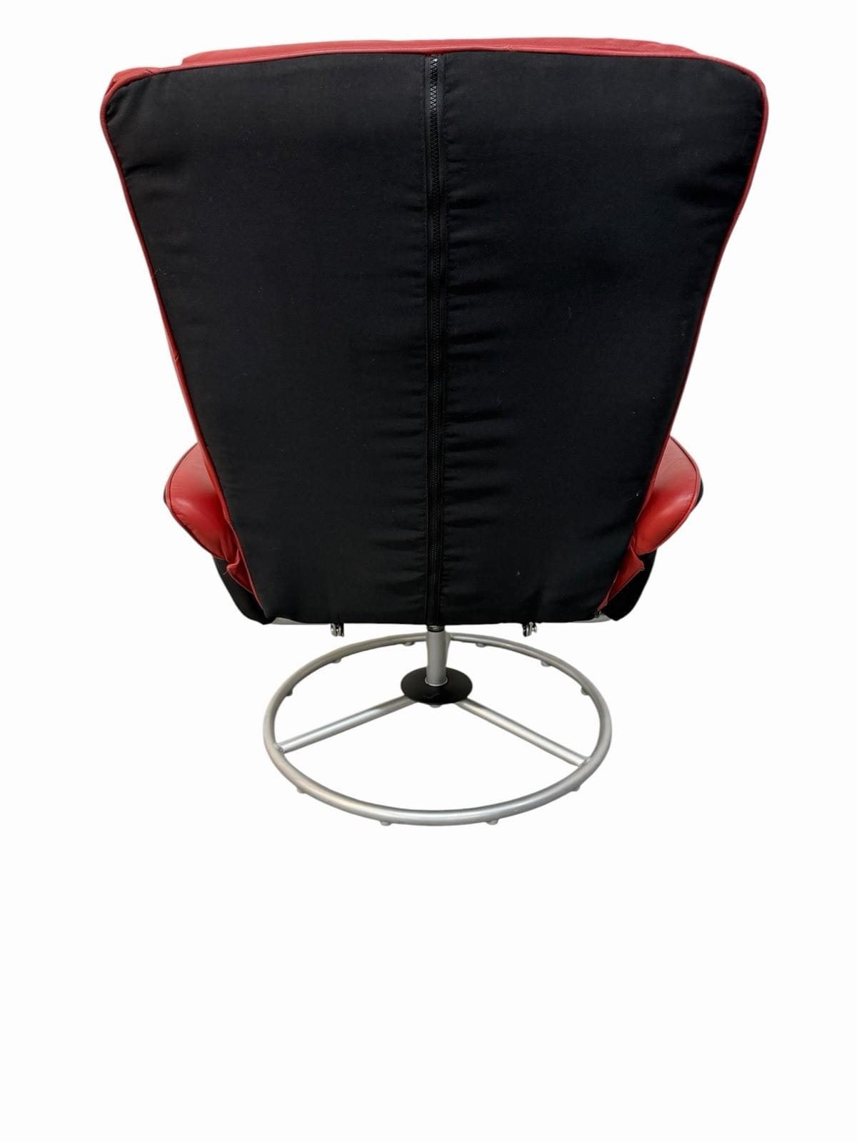 Vintage 1999 IKEA Red Vinyl Swivel Lounge Chair