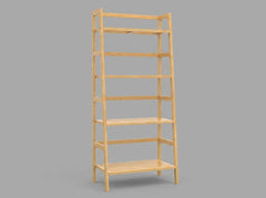 4 Tier Bamboo Ladder Shelf, Freestanding Plant Stand, Bathroom Storage (Natural)