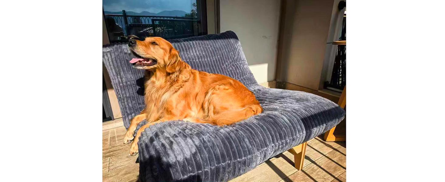 Solid Oak Lounge Chair with Corduroy Cushion – Japandi Armless Sling Furniture