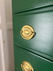 Vintage Green Federal Tall Boy Dresser