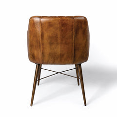 Vintage Leather Armchair – Mid-Century Modern Accent Chair, Handcrafted Leather Lounge Chair